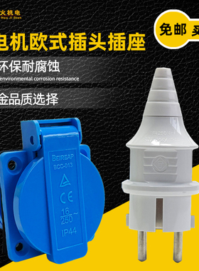 原装汽油发电机两孔插头全铜插座2KW3KW5KW欧式220V插头16A包邮