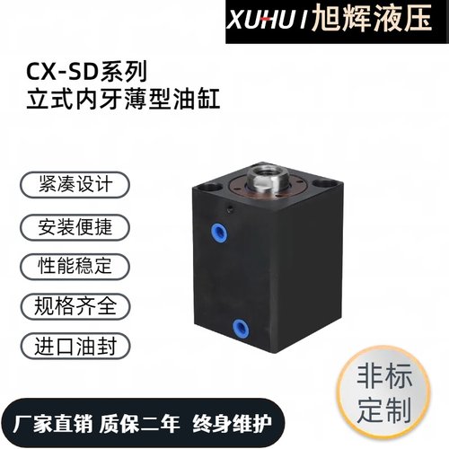 CX-SD20/25/32/40/50/63/80/100立式薄型油缸方型油缸模具油缸