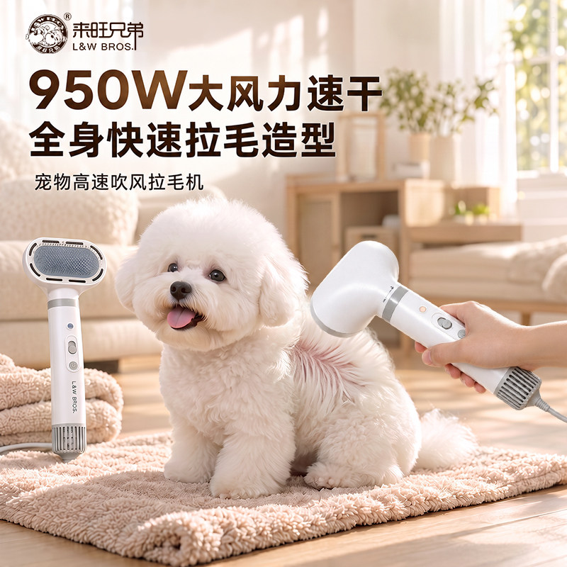 来旺兄弟宠物高速吹风拉毛一体机