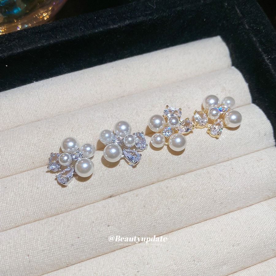 银针锆石花朵珍珠耳钉精致优雅甜美小众气质百搭耳环轻奢高级耳饰,饰品/流行首饰/时尚饰品新,耳钉,淘宝优惠券,粉丝福利购,淘宝优惠卷