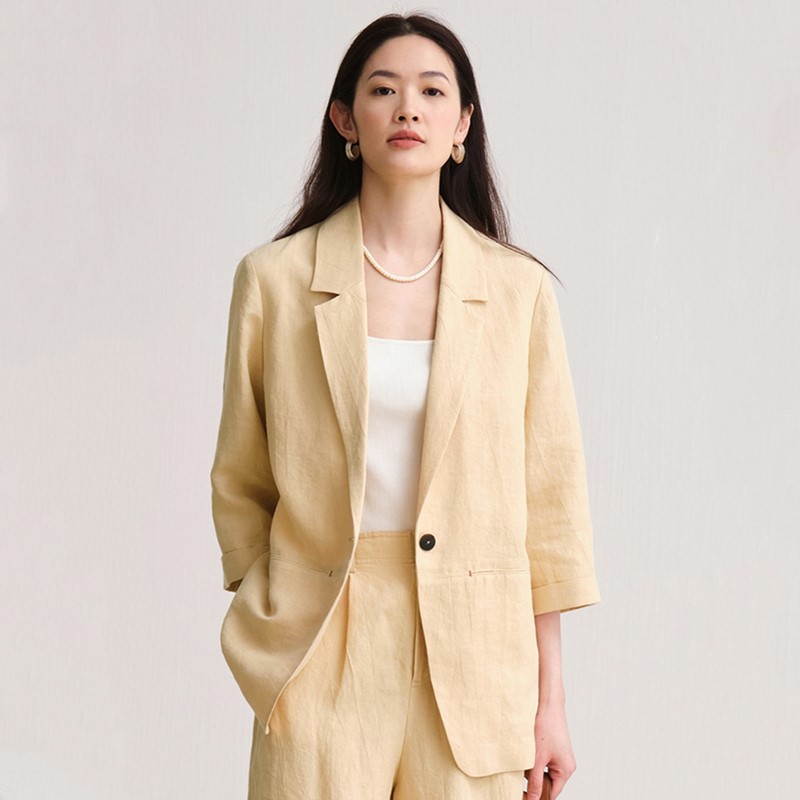 16支色织汉麻西装外套女