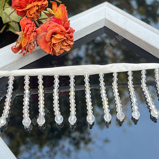 黑白色纯手工重工流苏花边旗袍汉服台灯鞋子帽子DIY装饰配件辅料