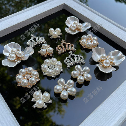 黛喜金色银色合金珍珠花朵DIY