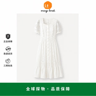 【现货】it orange forest千金微光连衣裙法式镂空蕾丝拼接裙子