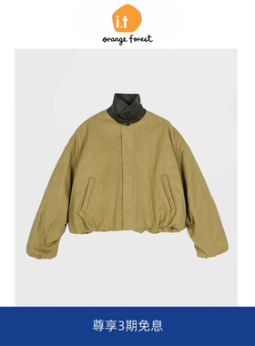 it :orange forest冬新品短款休闲棉衣宽松巴恩风夹克外套小个子