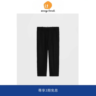黑色裤 forest精裁直筒长裤 子女夏季 新款 休闲裤 orange