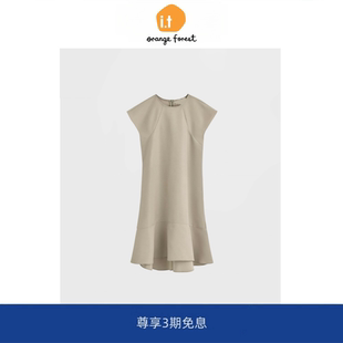 【现货】it orange forest休闲版型圆领荷叶边连衣裙夏季新品