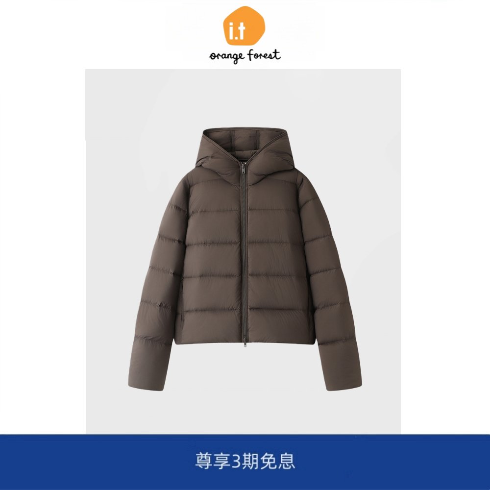 it :orange forest新品泡芙羽绒服连帽短款羽绒外套显瘦面包服女