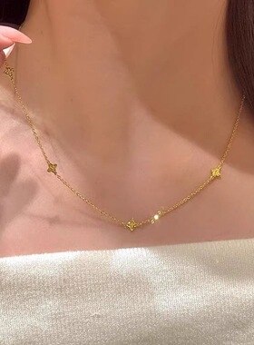 轻奢vintage美式精致超闪四叶花