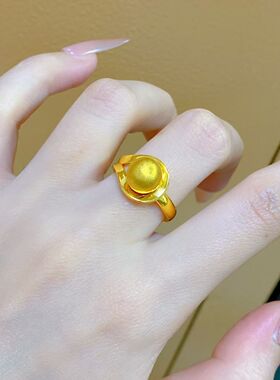 2025金色爆闪光面有求必应寓意戒