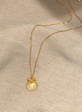 氛围感金色圣诞碎碎冰爱心蝴蝶结