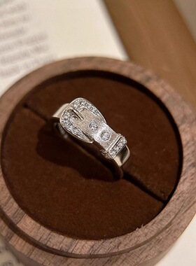 vintage轻奢小皮带戒指重工小众