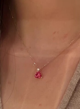 法式复古爱心点钻锁骨链