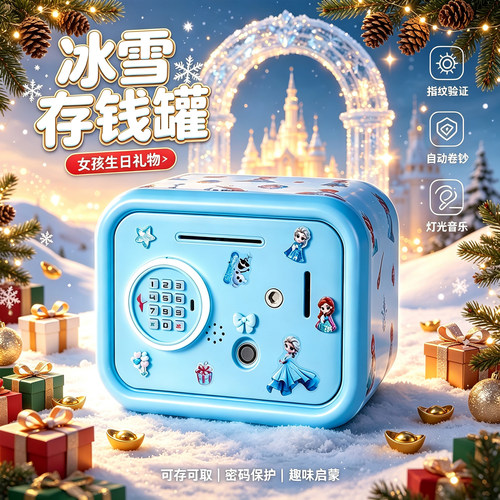可存20W!存满惊喜艾莎密码存钱罐