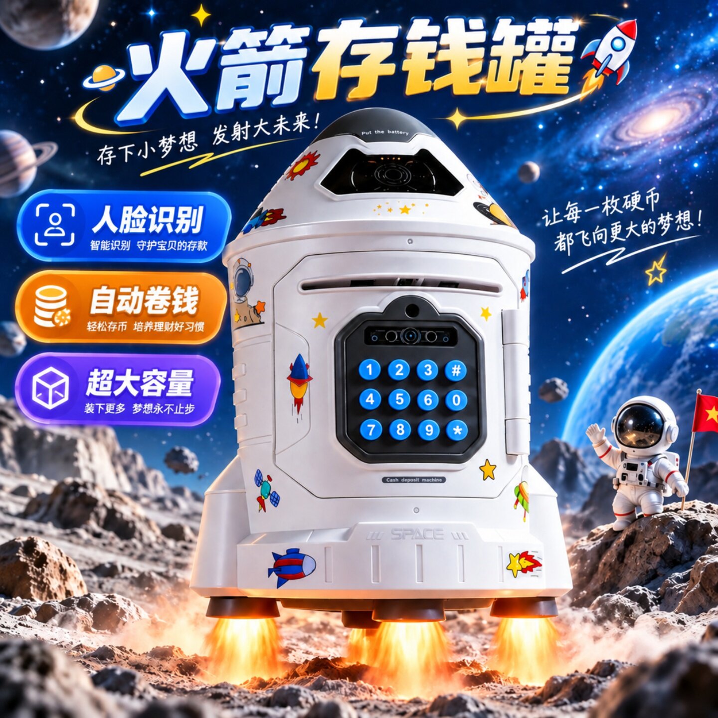 密码储蓄罐儿童存钱罐男孩子2026新款保险箱实用可进可出生日礼物