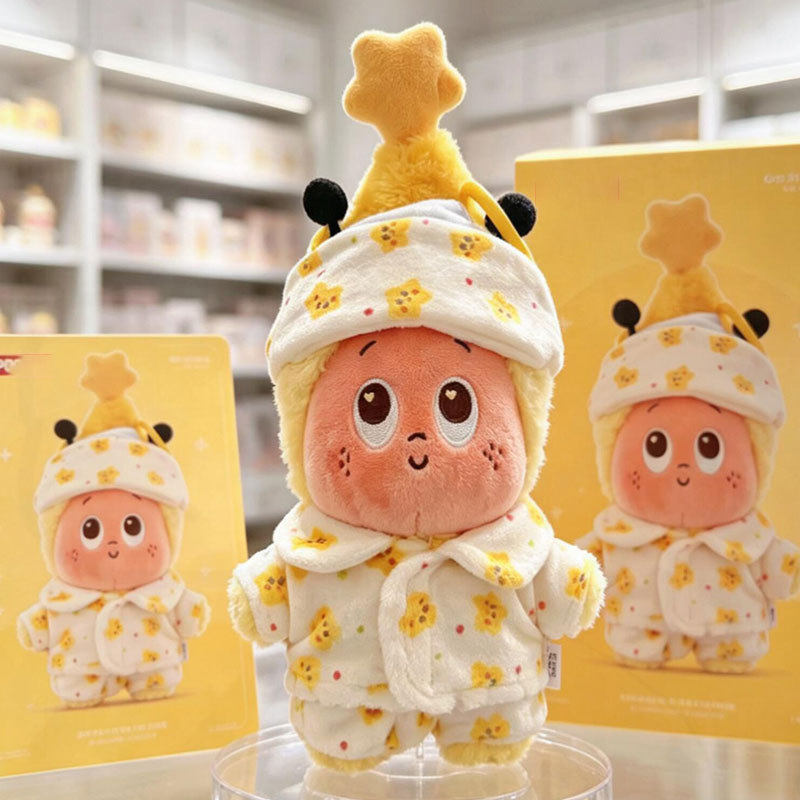 星星人月球表面系列15cm蜜蜂毛绒挂件娃衣睡衣套装