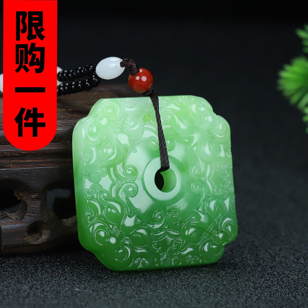 和田玉四方兽貔貅吊坠玉佩新疆玉平安扣复古风招财玉佩男女玉挂件