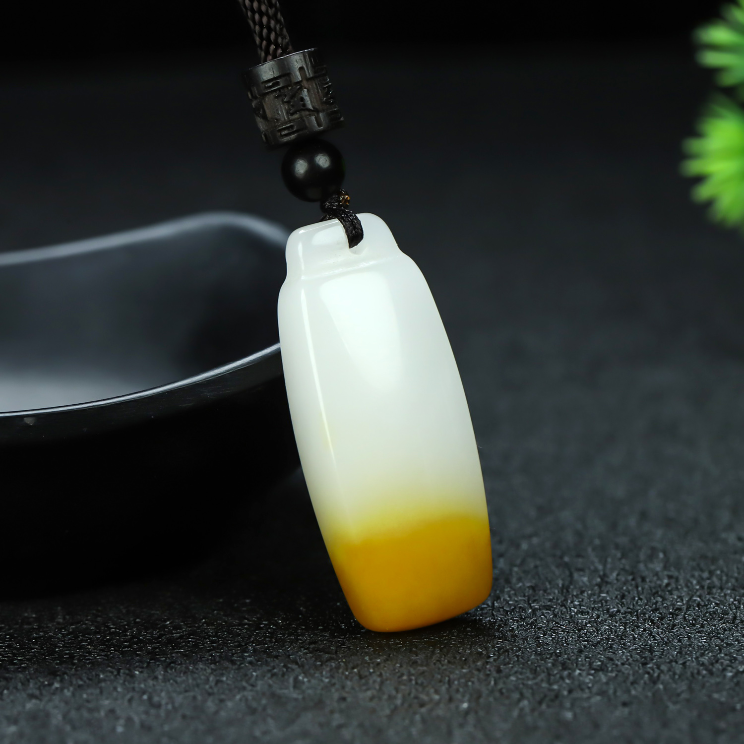 新疆和田玉糖白玉平安无事牌玉佩一口糖白玉水滴平安牌挂件吊坠