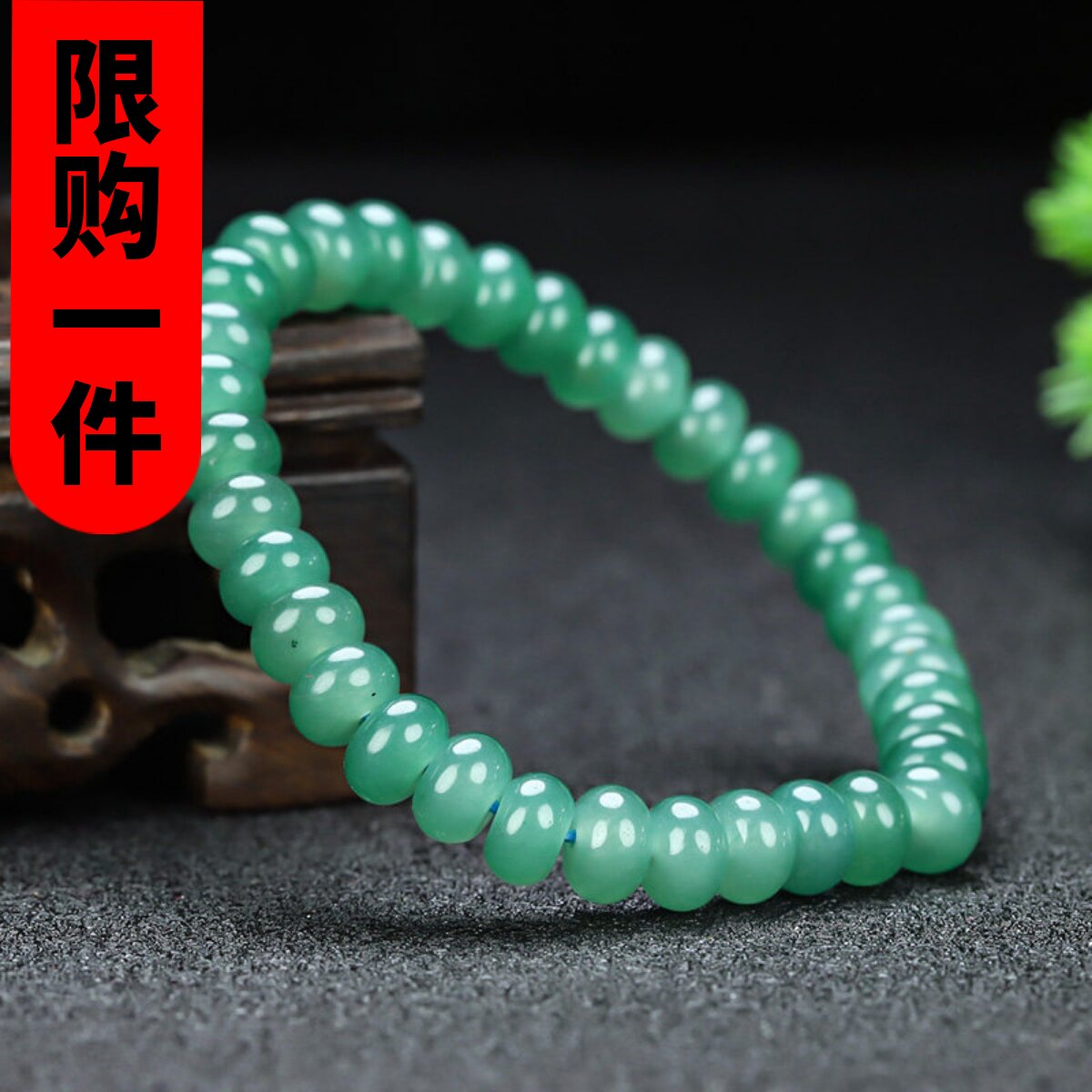 新疆和田玉鸭蛋青手串老型珠手链且末蓝算盘珠手链苹果珠手串珠子