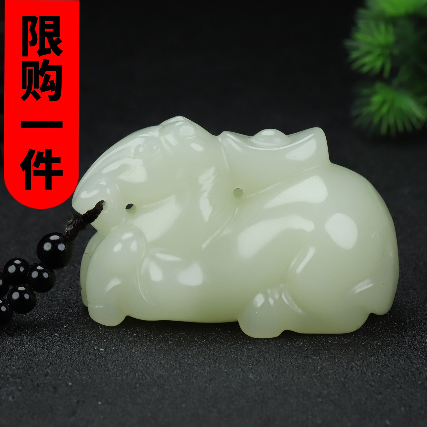 新疆和田玉生肖马手把件天然玉石招财马上有钱把件青白玉立体马
