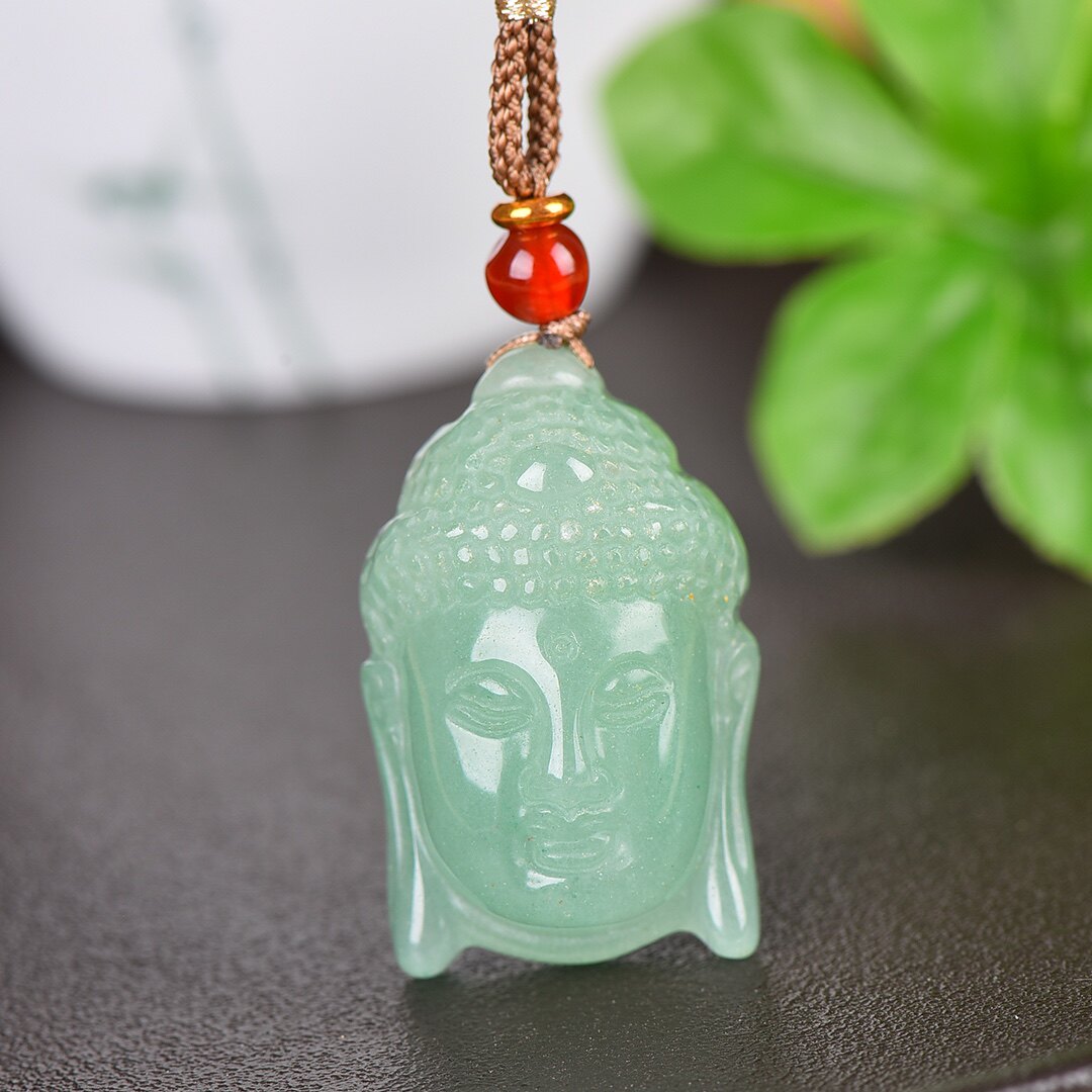 天然新疆东陵玉释迦摩尼佛头吊坠和田玉雕刻佛头玉坠挂件项链配饰