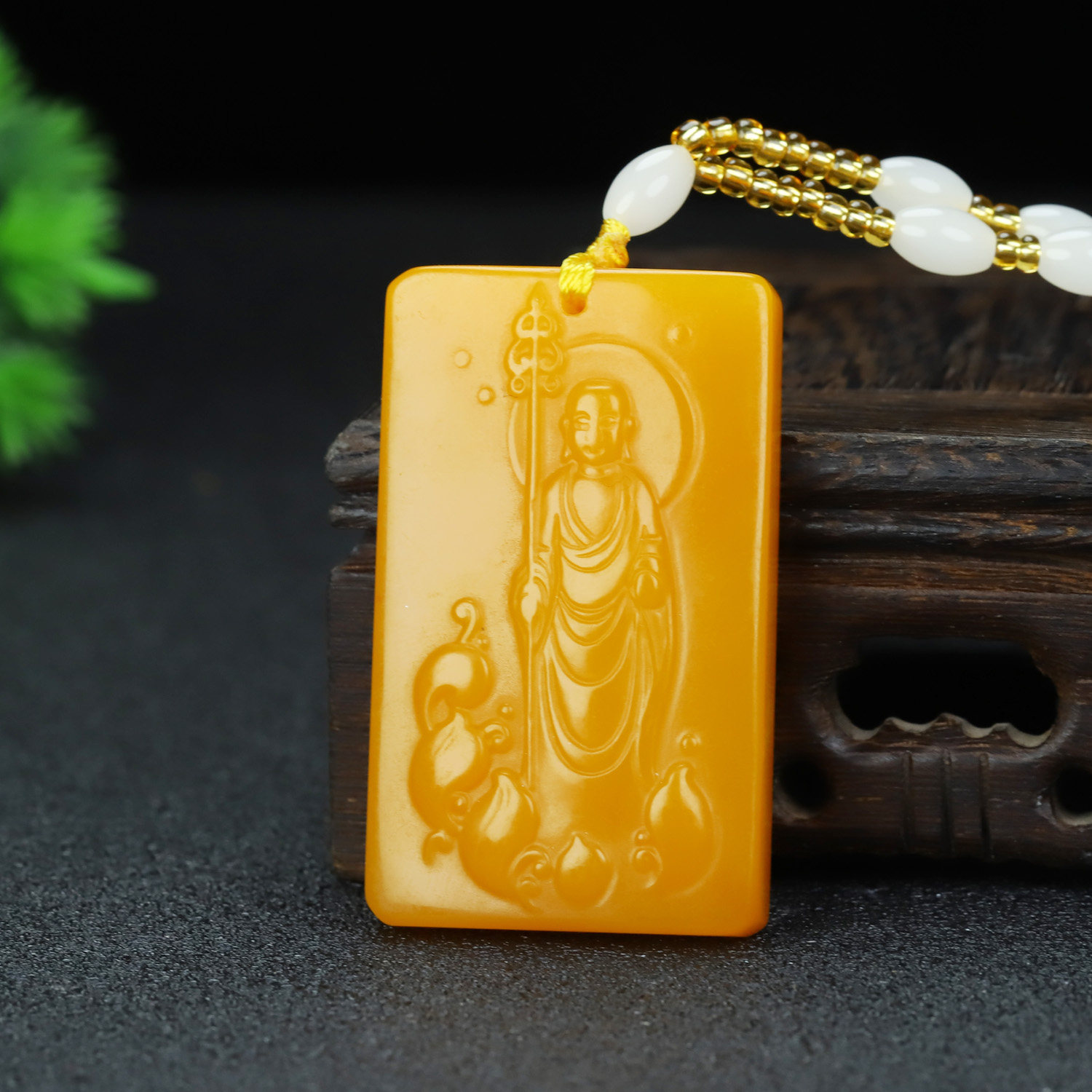 和田玉黄玉地藏王菩萨吊坠男女新疆黄龙玉地藏王菩萨挂件项链玉佩
