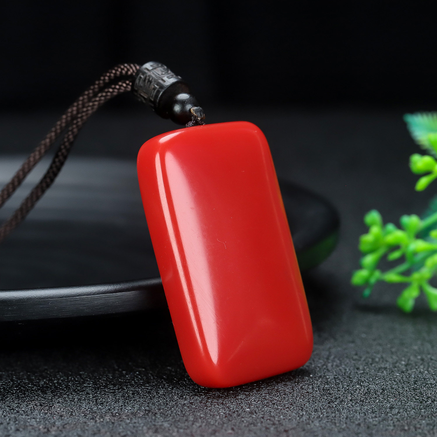 和田玉红玉平安无事牌吊坠新疆玉红玉无字牌挂件男女玉佩玉坠项链