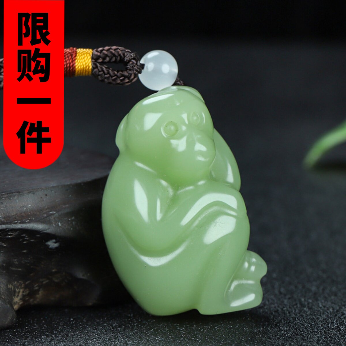 天然和田玉青白玉玉猴灵猴手把件新疆玉生肖猴把玩件晴水猴子挂件