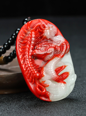 和田玉彩玉五毒手把件鸡血玉蜈蚣蜘蛛蟾蜍蝎子蛇百毒不侵把件挂件