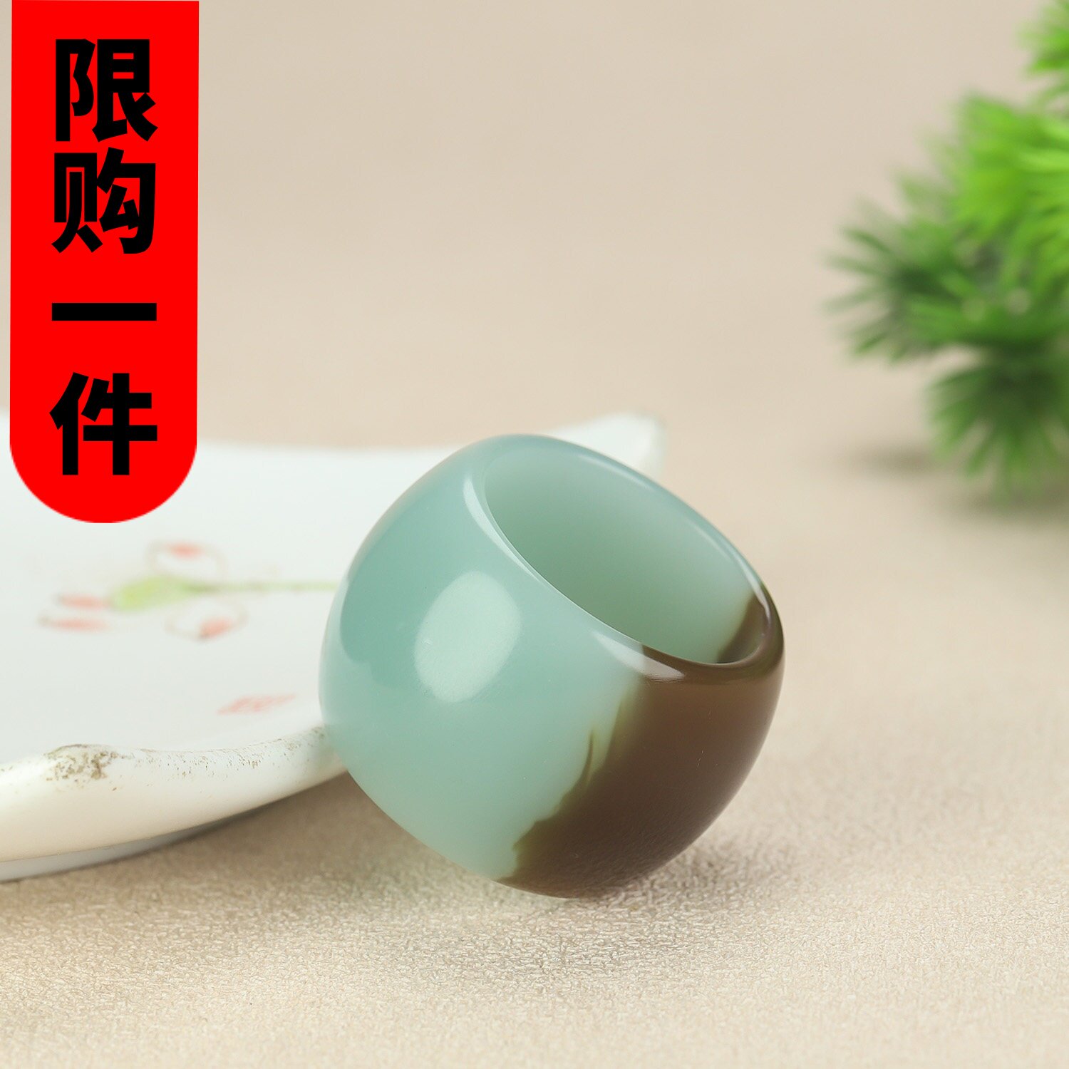 新疆和田玉且末糖扳指男大拇指指环文玩扳指玉石指环光面素圈戒指