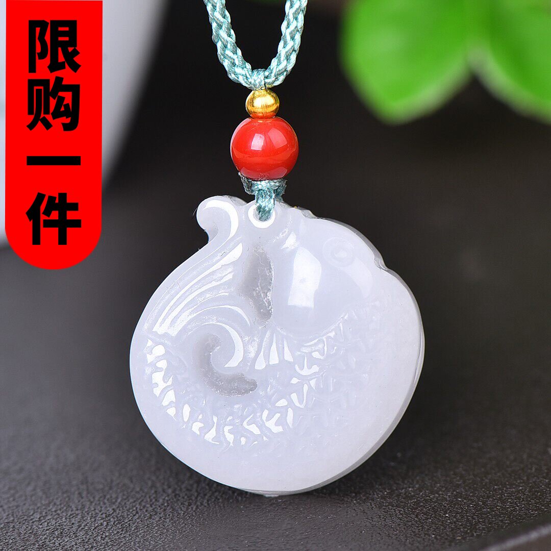 和田玉白玉年年有余锦鲤吊坠白玉鲤鱼跃龙门金鱼挂件项链玉佩玉坠