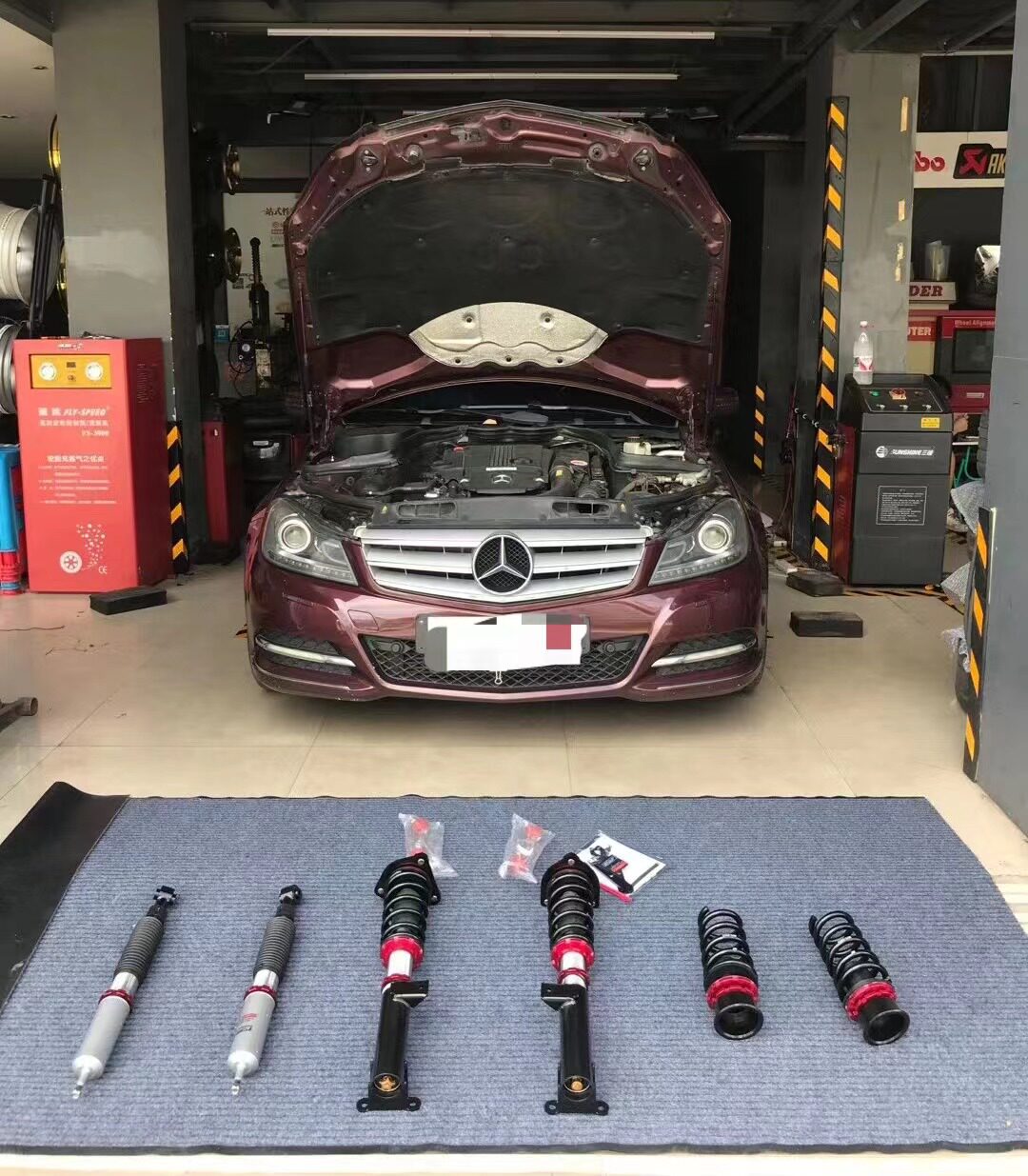 AGT-shock倒插式绞牙避震器软硬高低可调适用于奔驰W204 C级