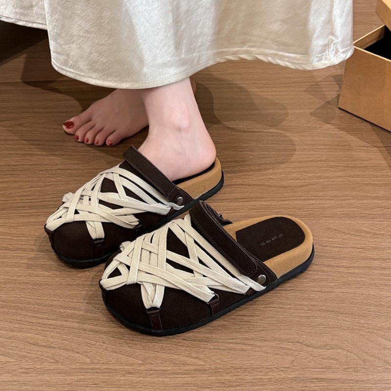 26新款绑带勃肯包头拖女夏一脚蹬