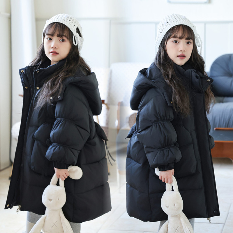 2026新款外套洋气韩版加厚男女童中中长款白鸭绒现货