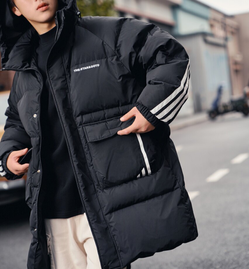 白鸭羽绒青少年冬季新款设计感连帽加厚男生保暖百搭防寒羽绒服