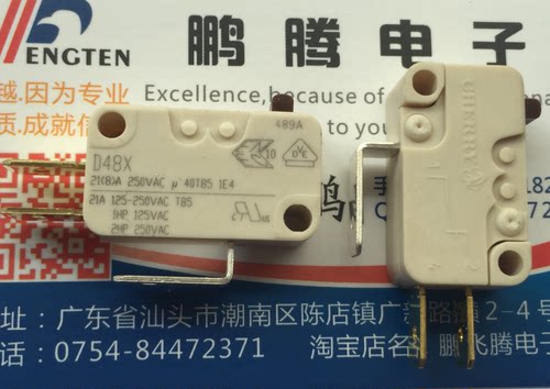 德国原装CHERRY 21A 热水器限位点触开关  D48X 大电流行程复位