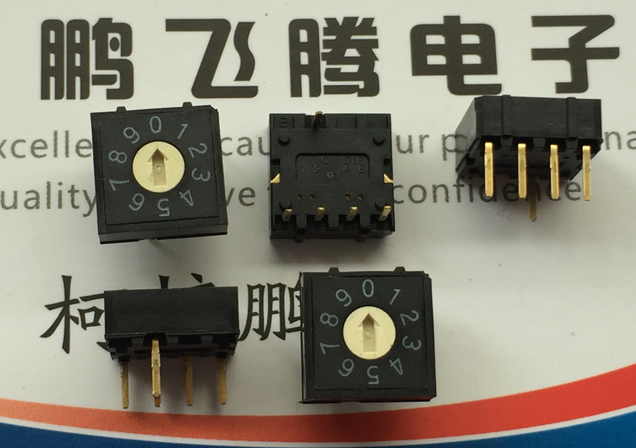 台湾圆达DIP RH4A-10R-V-B 0-9/10位旋转编码开关 正码4:1 l立式