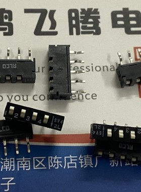 日本ALCO SSV04单排拨码开关4位2-1437589-3 直插2.54mm 5脚琴键