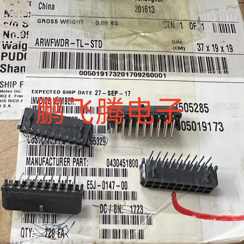 Molex 0430451800 43045-1800 430451800 18pin 3.0mm连接器