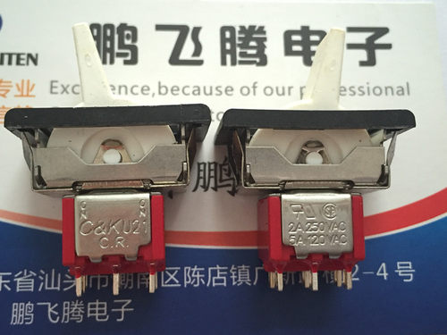 美国C&K 立式6脚2档翘板船型 7201J26ZQE12摇头钮子报警器开关
