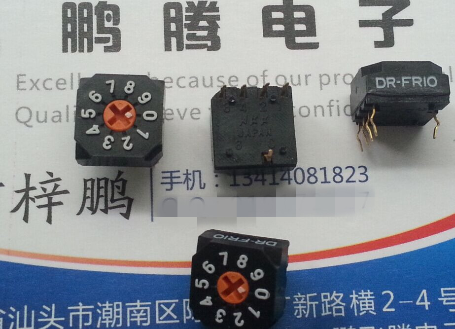 日本原装NKK 0-9/10位旋转编码开关 正码4:1 DR-FR10P 8421C 镀金