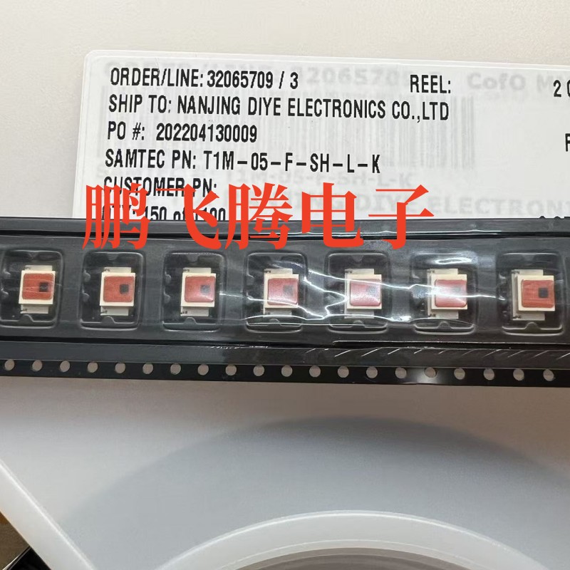 Samtec/申泰 T1M-05-F-SH-L-K 单排排针 线对板连接器 5Pin 1.0mm
