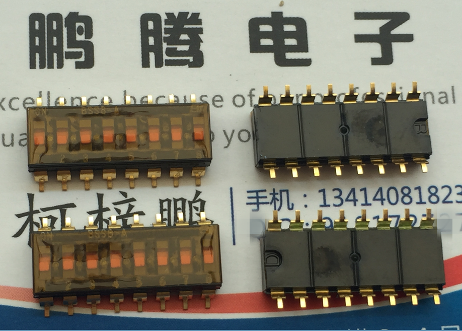日本原装bi 贴片8位琴键式拨码开关bss8-a-t 2.54 耐高温防水尘