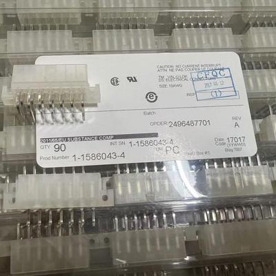 胶壳弯脚针座1-1586043-4现货