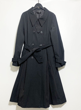 圣迪家女士气质优雅立领收腰双排扣风衣外套1801