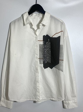 圣迪家女士全棉印花长袖衬衫断码清仓0522