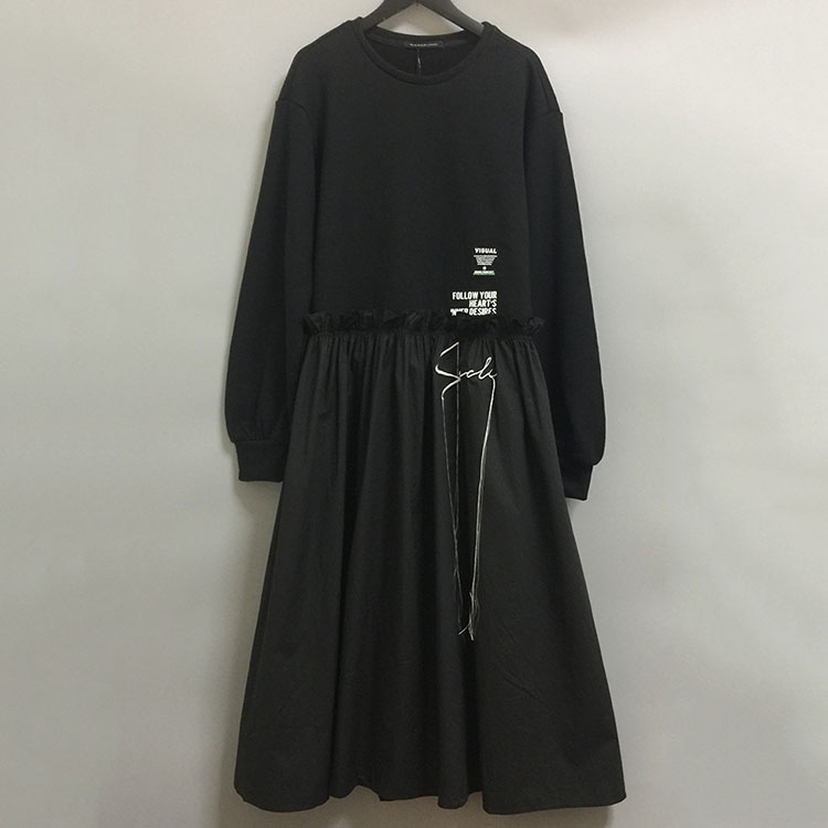 圣迪女式棉料厚款松紧腰连衣裙