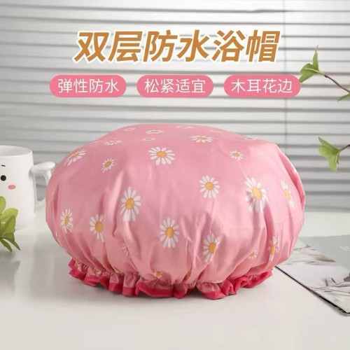 浴帽女淋浴双层防水帽防油烟帽子