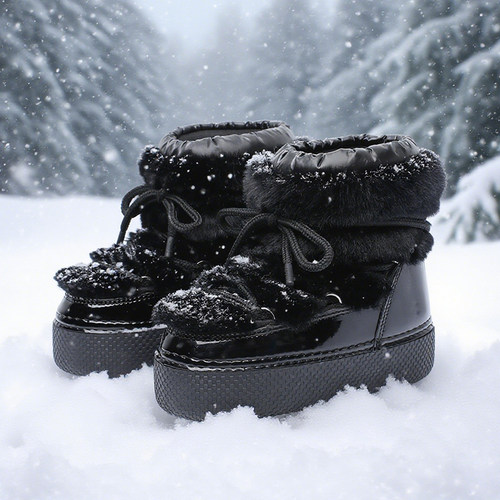 欧美同款仿兔毛短筒雪地靴