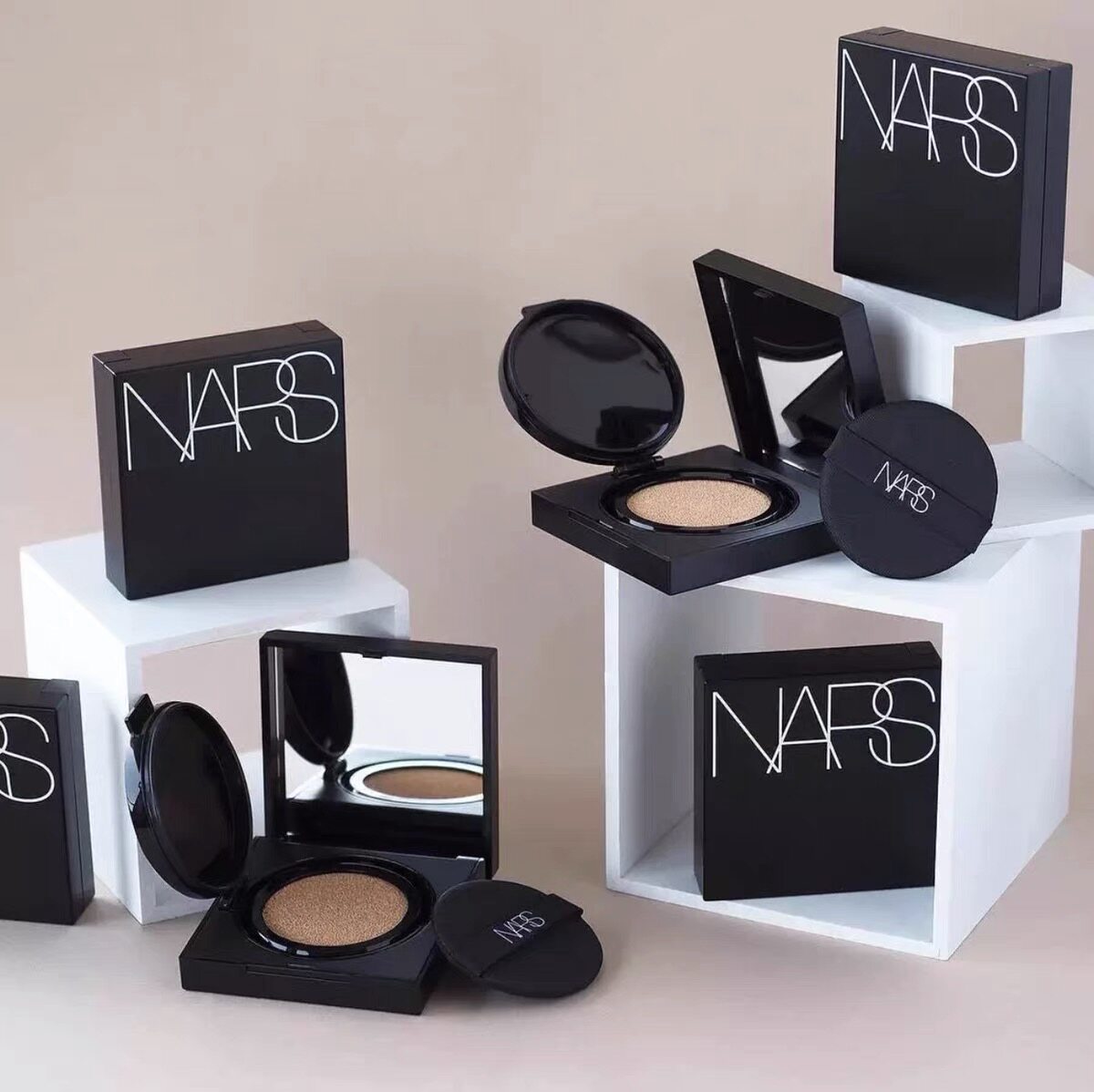 现货nars亮新款彩持久方盒气垫粉底液光泽水润遮瑕保湿酸奶精推荐